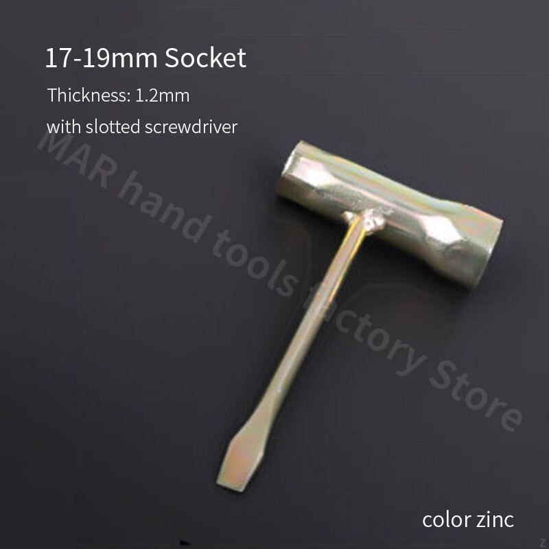 Socket Wrench With Slotted And Phillips Head Spark Plug T-shaped Mini Wrench Multifunctional Carbon Steel Chain Saw Lawn Mower: I