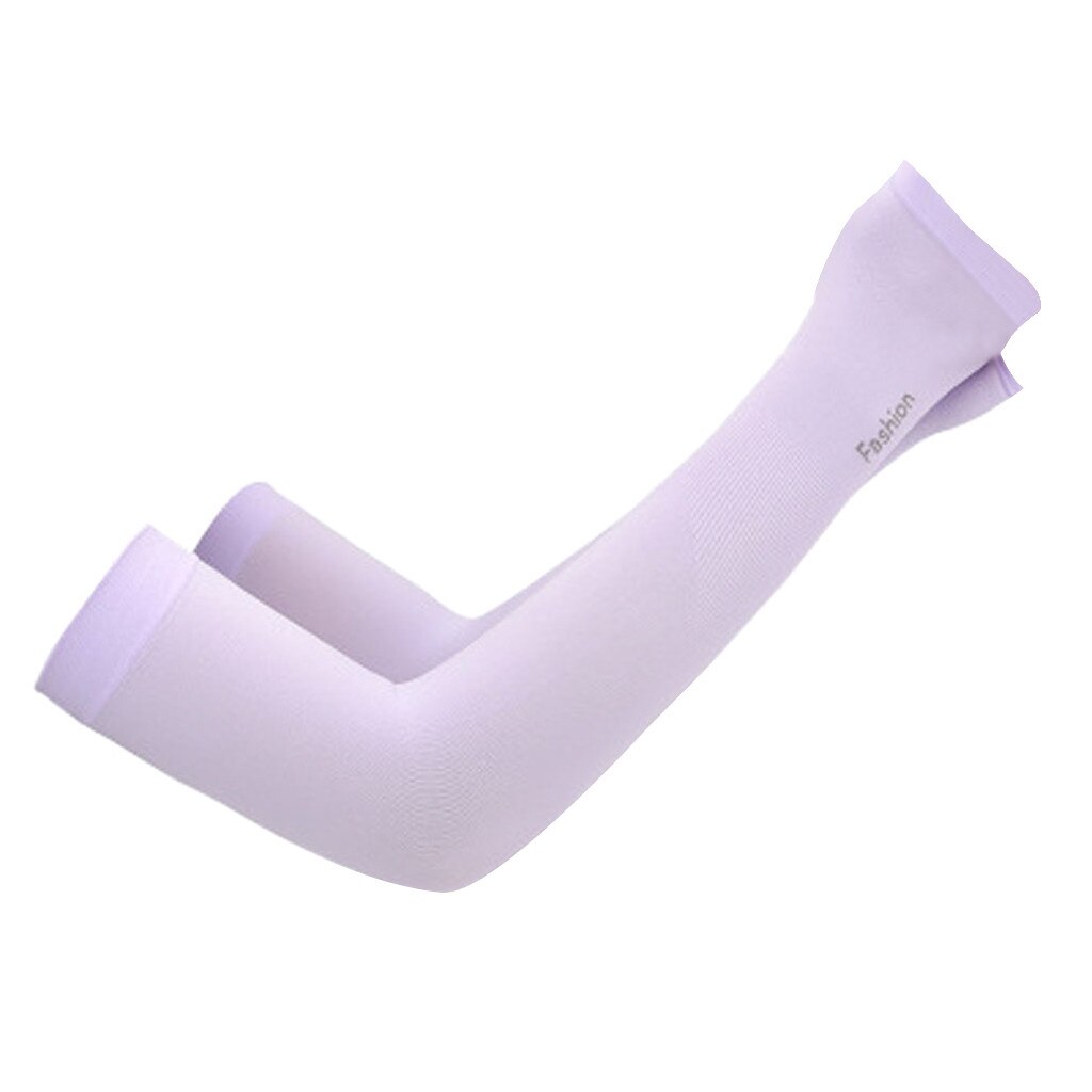2 pezzi maniche braccio sportivo UV protezione solare antiscivolo manica di seta ghiaccio protezione solare estate guanti Unisex guanti da equitazione all'aperto per interni: VIOLA
