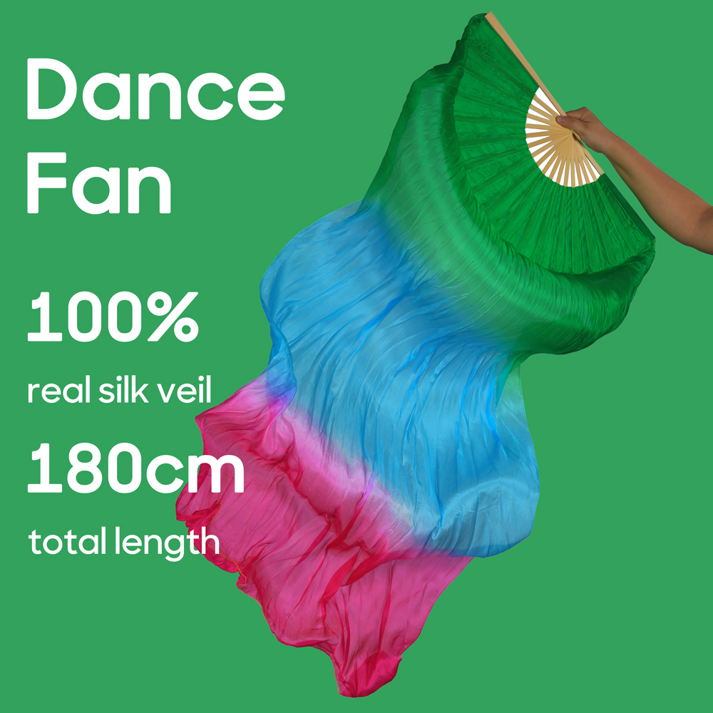 Wachlarz robić Tańca Brzucha Damski 100% Jedwab Prawdziwy Woale Składany Wachlarz Rekwizyty robić Ćwiczeń Tańca Akcesoria robić Występów Scenicznych Strój Taneczny: XXS / MULTI