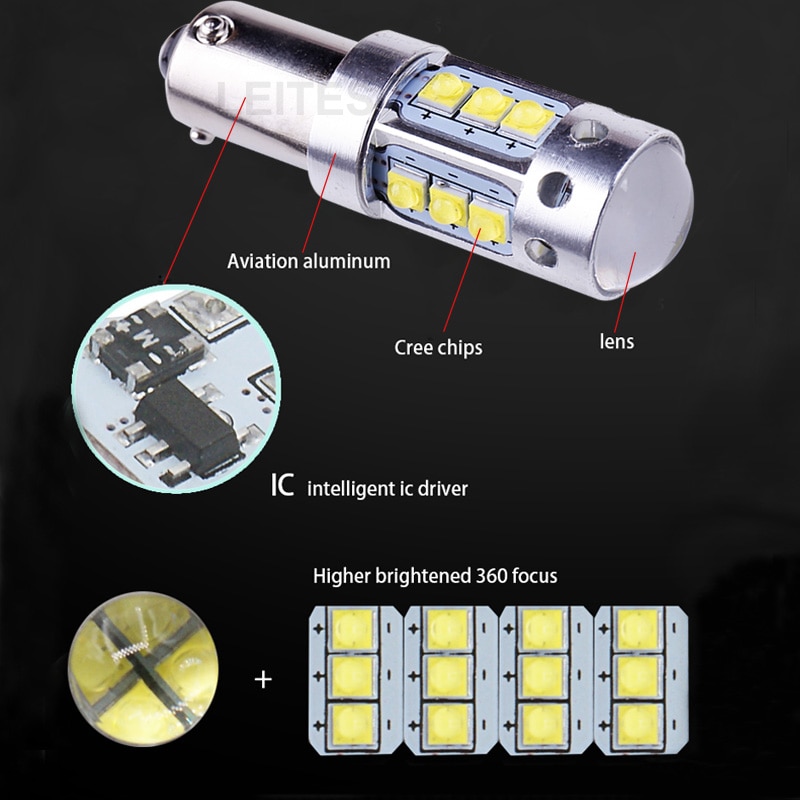 2Stck Canbus Error kostenlos Bucht9S BA9S BAX9S H6W H21W T4W XBD Chips LED umkehren Beleuchtung Parken Beleuchtung 80W Weiß
