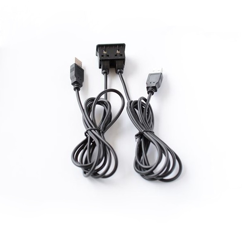 Biurlink 150Cm Auto Dual Usb Adapter Auto Extension Usb Opladen Audio Adapter Voor Toyota Honda Voor Iphone Android Smartphone