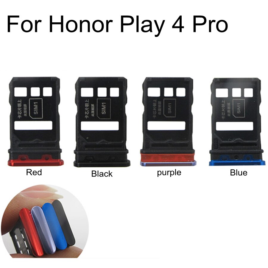 1Pcs Sim Card Tray Holder Voor Honor Play 4 Pro TNNH-AN00 Play4 Pro Sim Micro Reader Card Slot Adapters card Socket Reparatie Onderdelen