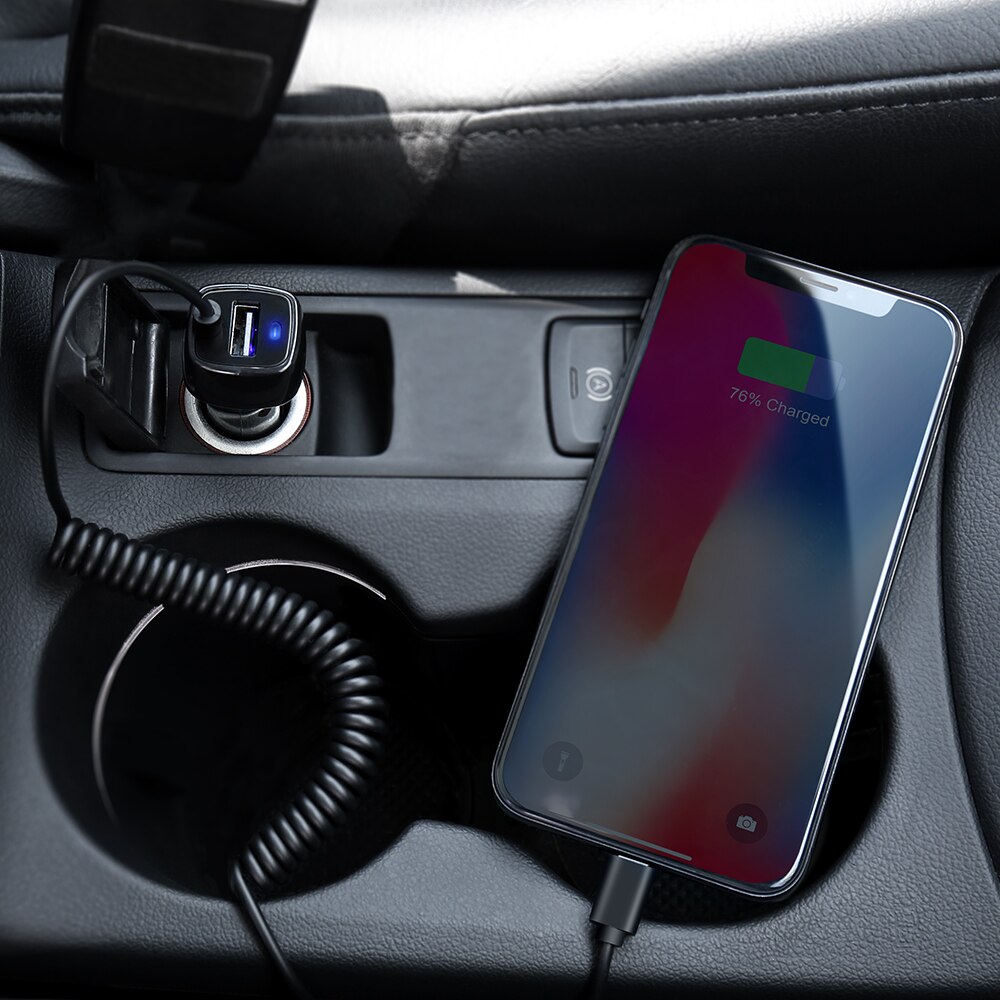 RAXFLY USB Auto Ladegerät Mit Mikro USB Typ C Beleuchtung Kabel Auto Ladung Für iPhone X XR XSMax Auto USB Adapter Für Samsung S8 S9