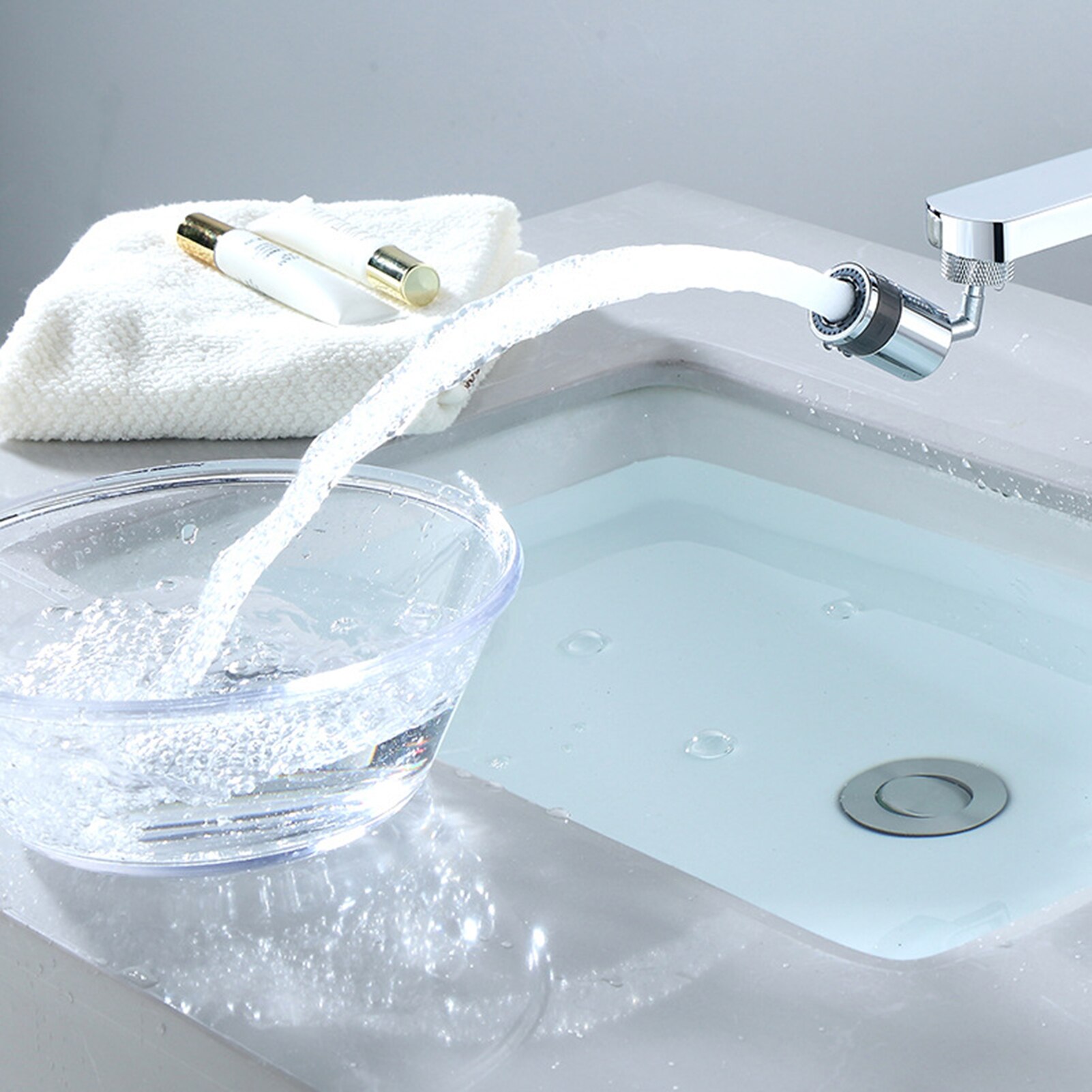 Splash Filter Kraan 720 Graden Draaibare Kraan Spuit Hoofd 22-24Mm Mobiele Keuken Kraan Sectie Douchekop Beluchter