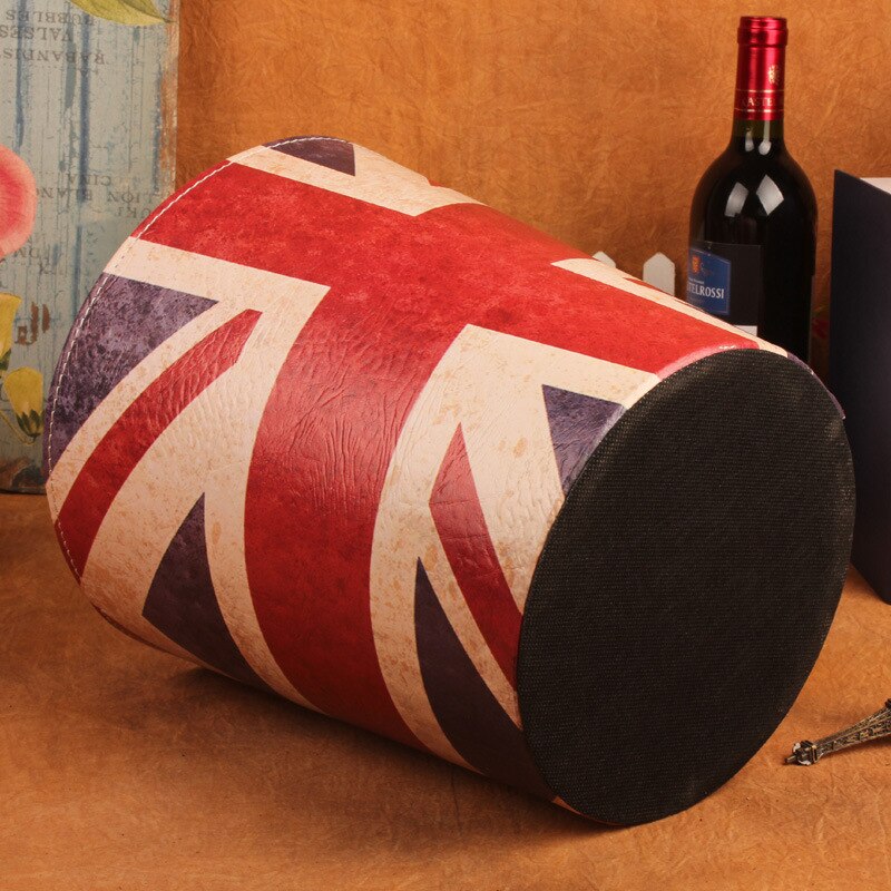 27cm retro Altpapier Korb Kreative PU Leder Bar Mülleimer Mülleimer Gargabe Warst Papier Jahrgang Korb Ohne Deckel