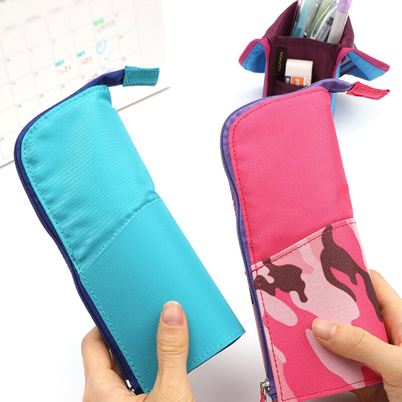 KOKUYO Multifunctional Pencil Bag Large Capacity Deformable Stationery Bag Storage Can Be Vertical Pen Holder