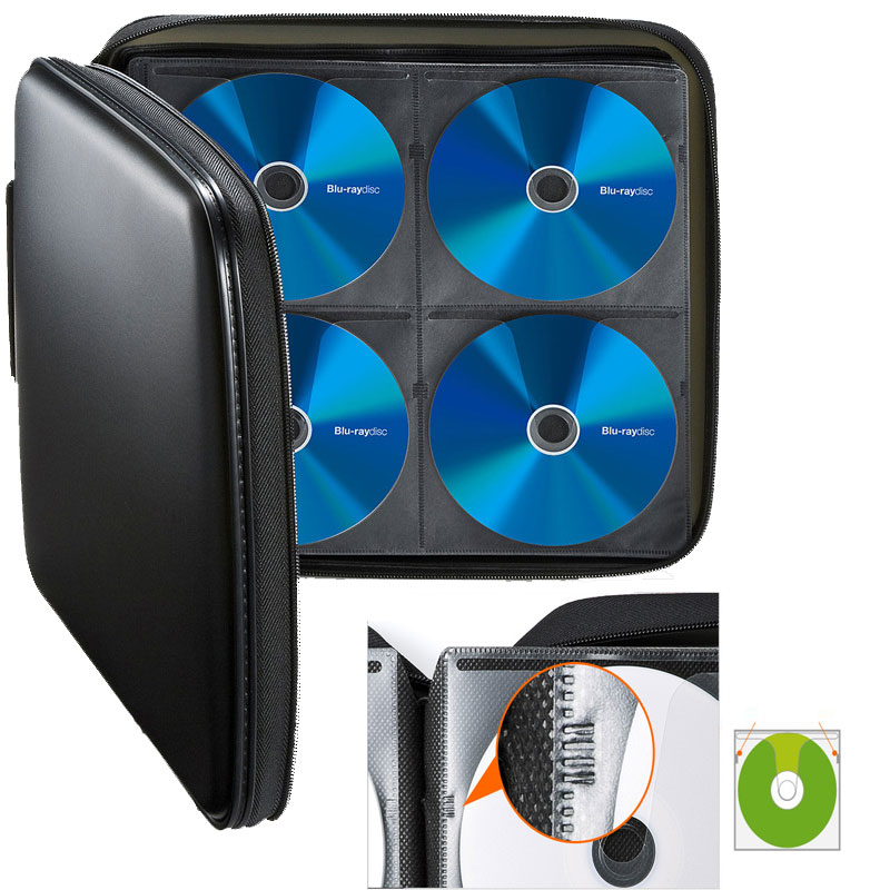 ymjywl Blu-ray Disc Box High CD Case 160 Discs Capacity CD/DVD Storage Bag For Car Travel CD Storage Box