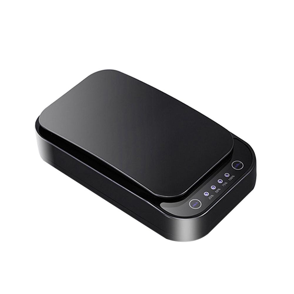 UV Disinfection Box Sanitizer Charger Prevent Flu For Mobile Phone Headphones Mask Sterilizer Kill 99.9% Viruses: Black / Wireless Charge