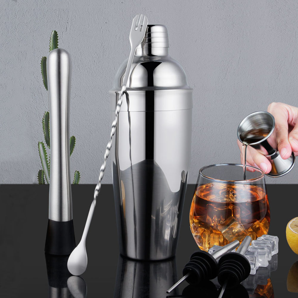 Stainless Steel Cocktail Shaker Bar Set Mixer Cocktail Shaker Wine Martini Boston Shaker Drinkware for Party Bar Tools 550/750ML