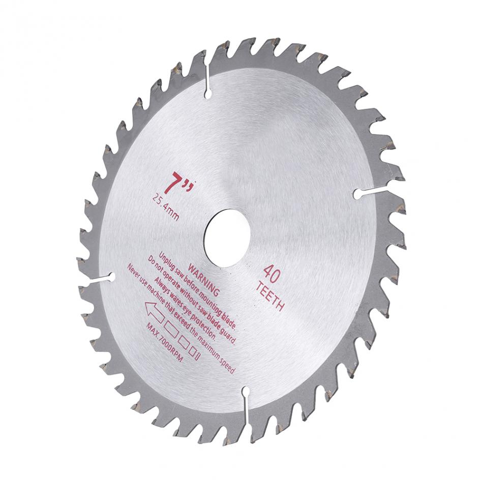 Circular Saw Blade 7inches 40T Teeth Cemented Carbide Circular Saw Blade Wood Cutting Tool Bore Diameter 25.4mm