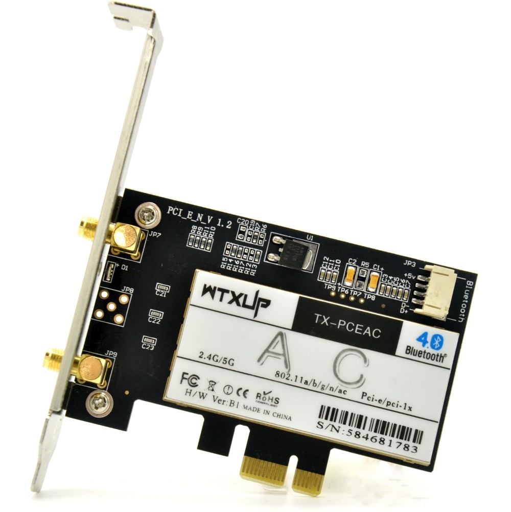 Wtxup qualcomm atheros nfa 344 802.11ac 1200 mbps pci express pöytäkoneen wifi-sovitin langaton pci express -sovitin bluetooth 4.1:lla
