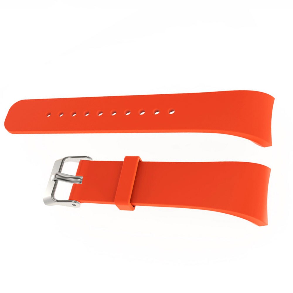 Mode Horloge Bands Luxe Siliconen Horloge Vervanging Band Strap Voor Samsung Gear Fit 2 SM-R360 Sport Smart Horloge Bandjes Correa: Orange red