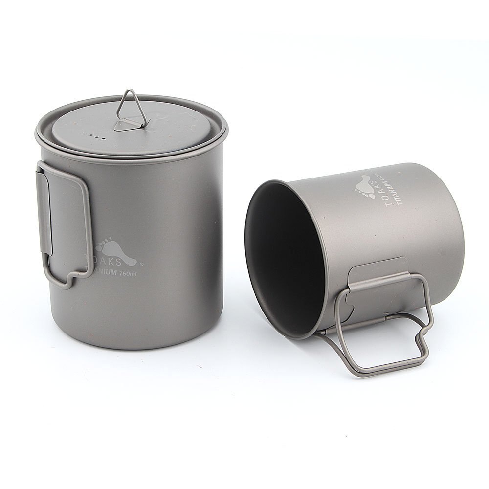 TOAKS Titan Camping Topf und Tasse (375ml, 450ml, 550ml, 650ml, 700ml, 750ml, 800ml, 900ml, 1100ml)