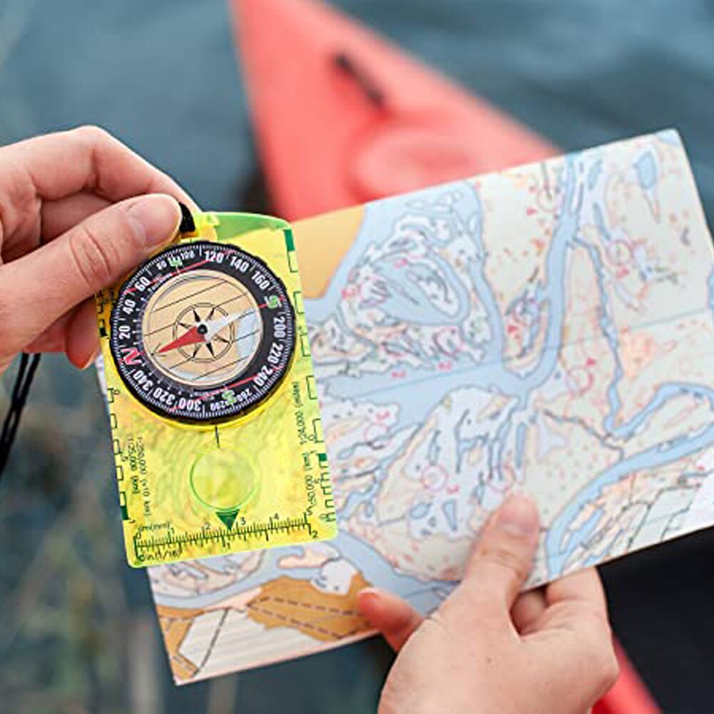 Vandrerygsæk kompas med skala til campingnavigation akryl feltkompas til kortlæsning bedste overlevelsesværktøj
