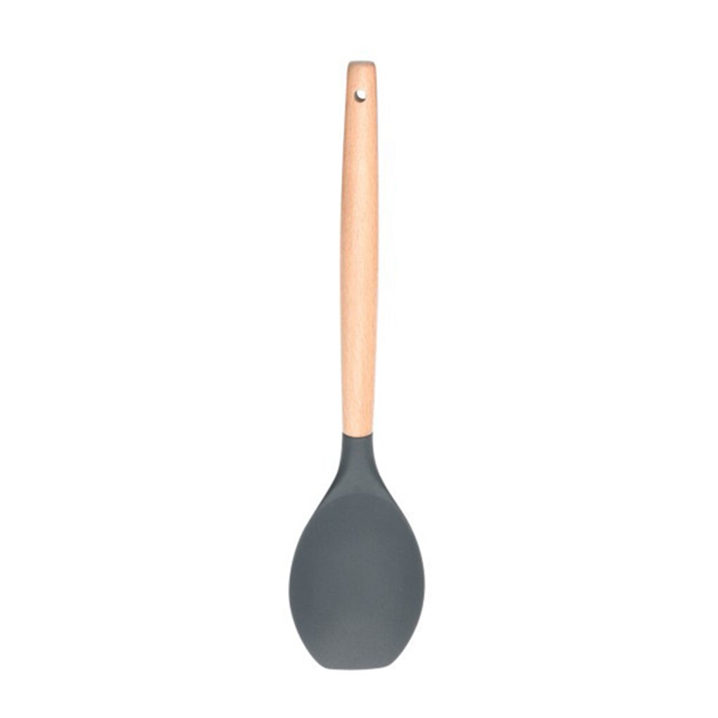 FenKicyen Cool Kitchenware Sets Heat Resistant Wooden Handle Spatula Soup Spoon Skimmer Egg Beater Brush Non-Stick Cooking Set: NO.6
