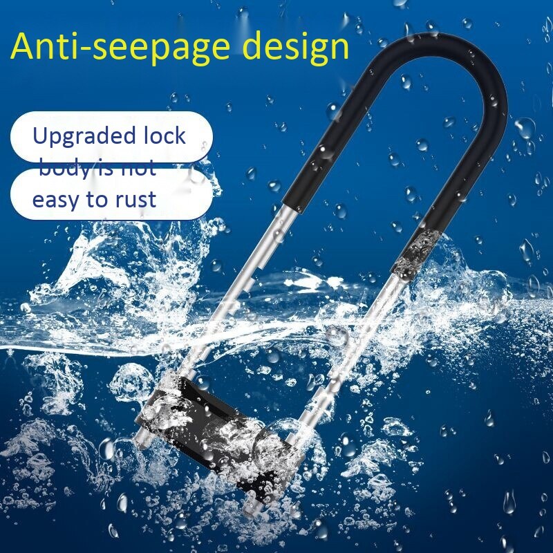 U Lock Fingerprint Lock Mechanical Key Waterproof Anti-Theft Bicycle Lock Motorcycle Lock for Office Glass Door Lock