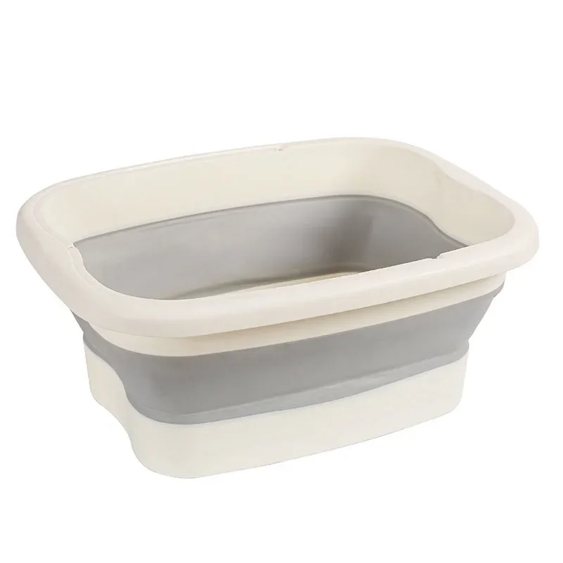 Balde de massagem dobrável para banho de pés, balde de imersão, bacia dobrável, spa, banho de pés, sauna doméstica, banheira, pedicure, banheira: Preto