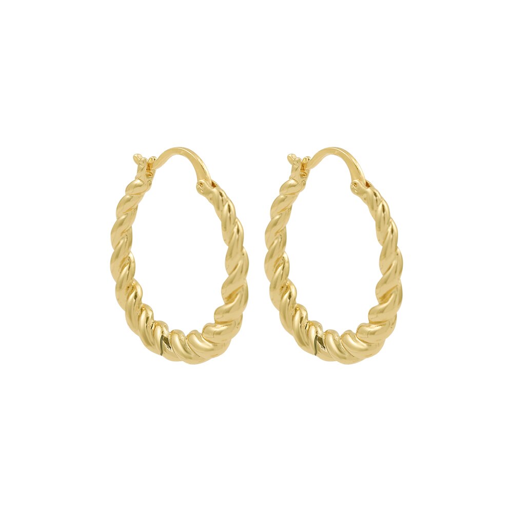 Link Chain Twist Cirkel Ronde Oorringen Gold Metal Eenvoudige Koreaanse Oorringen Voor Vrouwen 2022 Trendy Sieraden