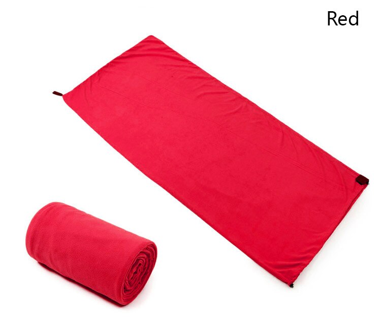 Fleece liner sovsäck vuxen camping inomhus hotell smutsavvisande ultralätt bärbar fleece sovsäck: Röd