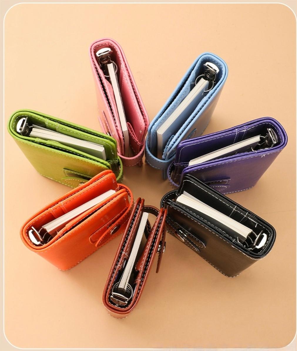 M5 PU Leather Binder Wallet Cover Savings Wallet Folder 5-Ring Refillable Notebook Planner Hardcover Budget Binder Organizer