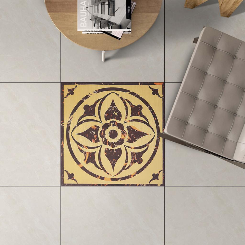 Removable Self Adhesive Floor Stickers PVC Brushed Gold