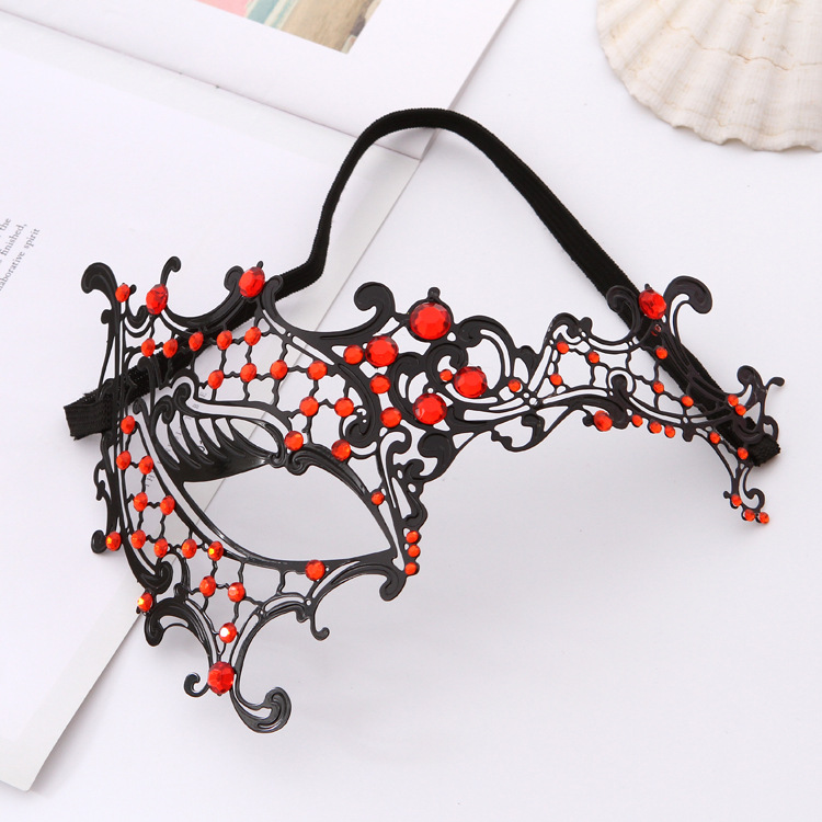 Halloween Venice Masquerade Masks Women Party Carnival Mask Venetian Iron Hollow Sexy Mask Woman Costume Masker Maske Masque: Red