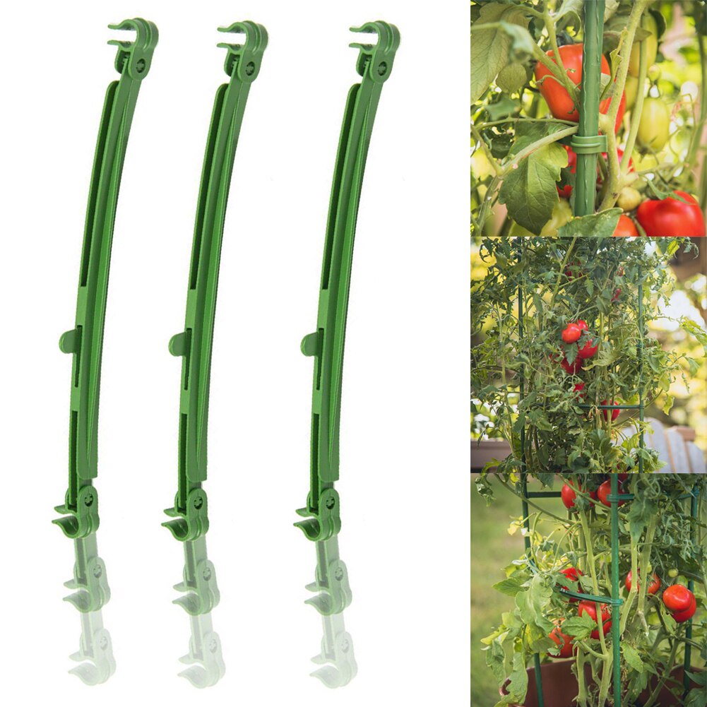 25.4cm Stake Arms For Tomato Cage Stake Arms Lightweight Adjustable Trellis Connectors For Climbing Plants Green 12PCS