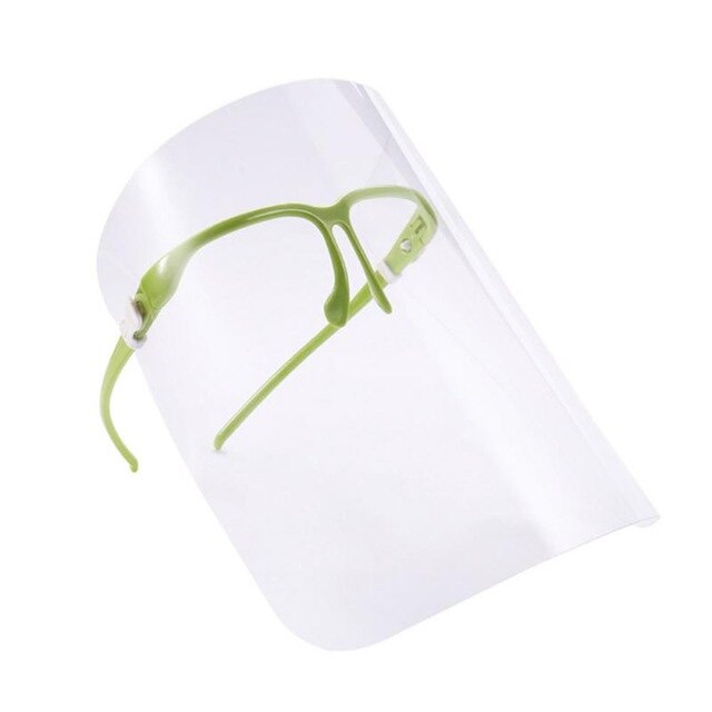 Máscara de plástico transparente con visera protectora para adultos y niños, máscara que cubre la cara, transparente, 10 Uds.: green