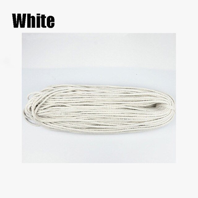 5mm*100 yards färgglad vit bomullssnöre naturlig beige tvinnad sladd rep hantverk makramesnöre gör-det-själv hemdekorationsmaterial: Vit
