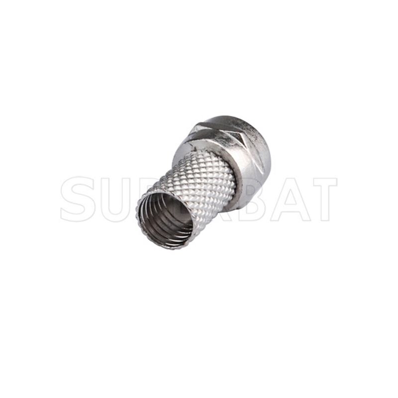 Superbat10pcs 75 Ohm Connector F twist-on Male Coax Connector Zinc Alloy for RG6