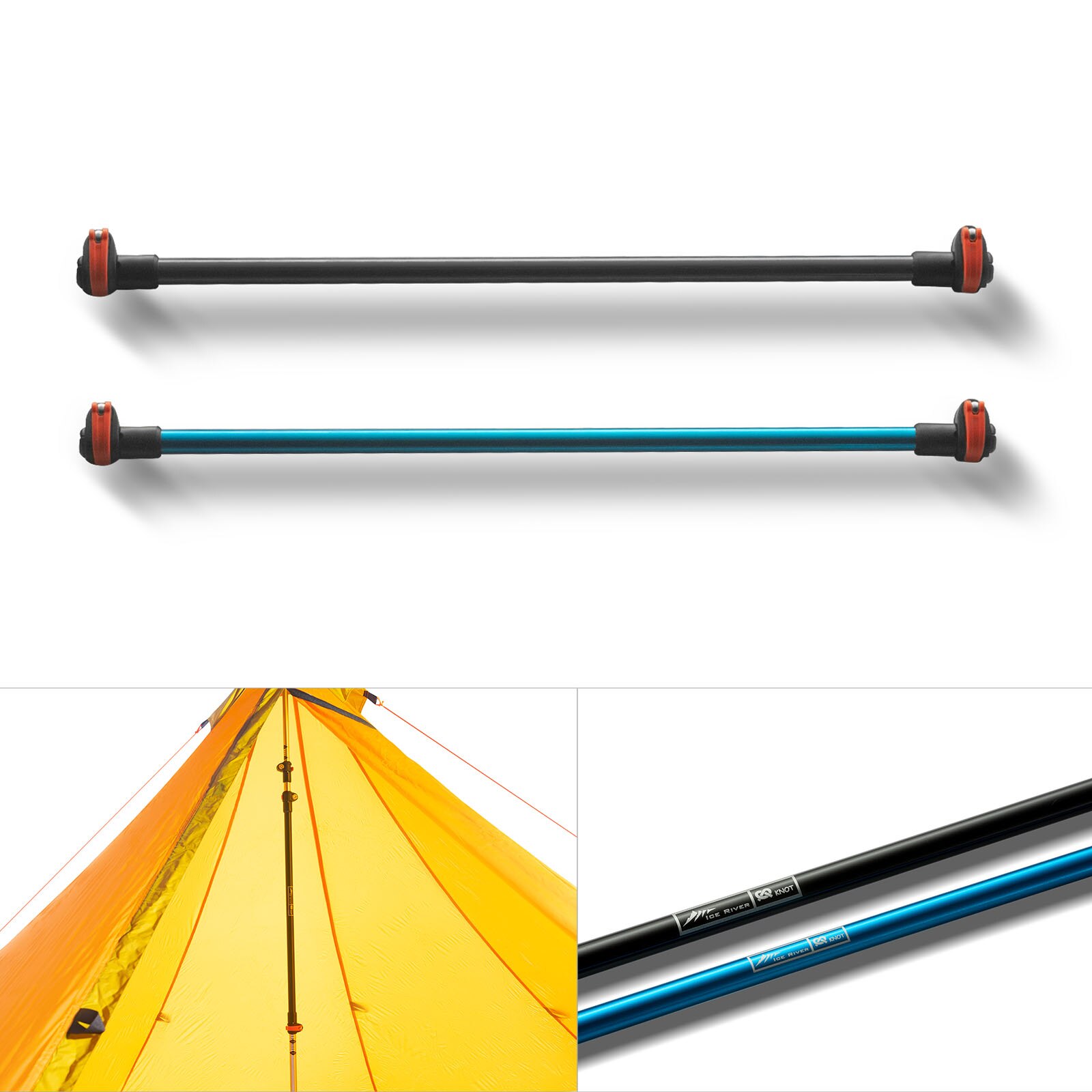 Connecteur en alliage d&#39;aluminium 56cm, tige d&#39;extension verticale d&#39;auvent de poteau de tente avec verrouillage externe, diamètre 16mm/18mm 1 pièce
