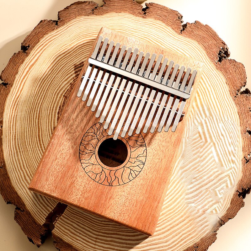 Kalimba 17 Key Thumb Piano Solid Wood Portable Keyboard Instrument Mahogany Wooden African Kalimba Finger Piano