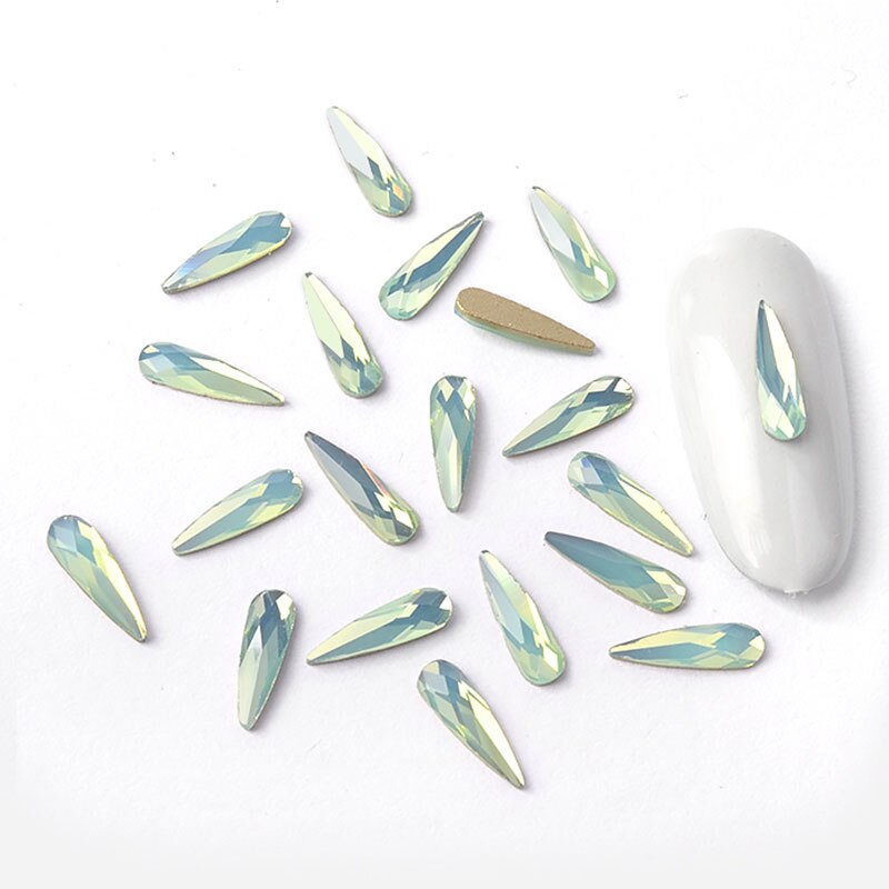 10 Uds. Crystal AB colorida gota de agua arte de uñas diamantes de imitación súper brillante 3D uñas arte en las uñas con piedras decoración gemas DIY manicura: 1161