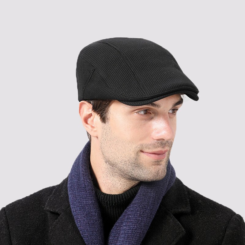 Sleckton vinterhatte til mænd baretter kasket nyhedsdreng hat fløjl til at holde varmen far hat franske flade kasketter