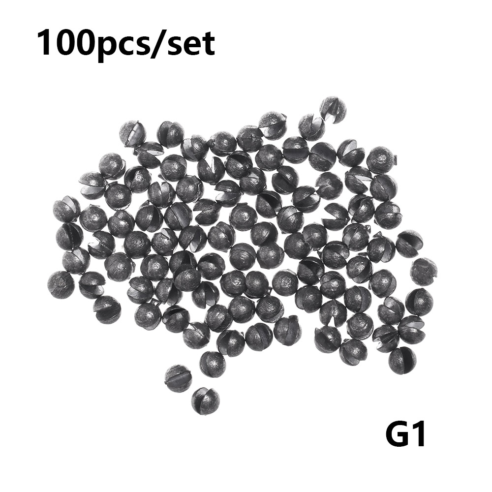 100 stk åbningsmund fiskeri solid cirkulær split shot bly synker krog forbindelse fiske lokke tilbehør: G1-0.5g