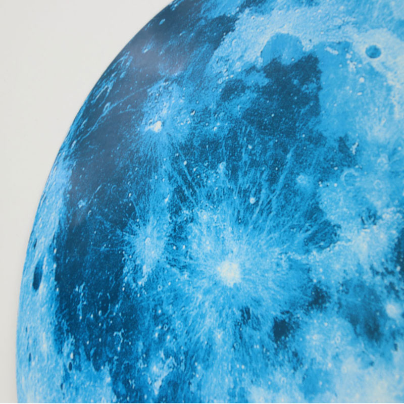 Pegatina de pared de Luna luminosa azul de 30cm, decoración para sala de estar y dormitorio, Mural para fondo de habitación de niños, calcomanías que brillan en la oscuridad para el hogar