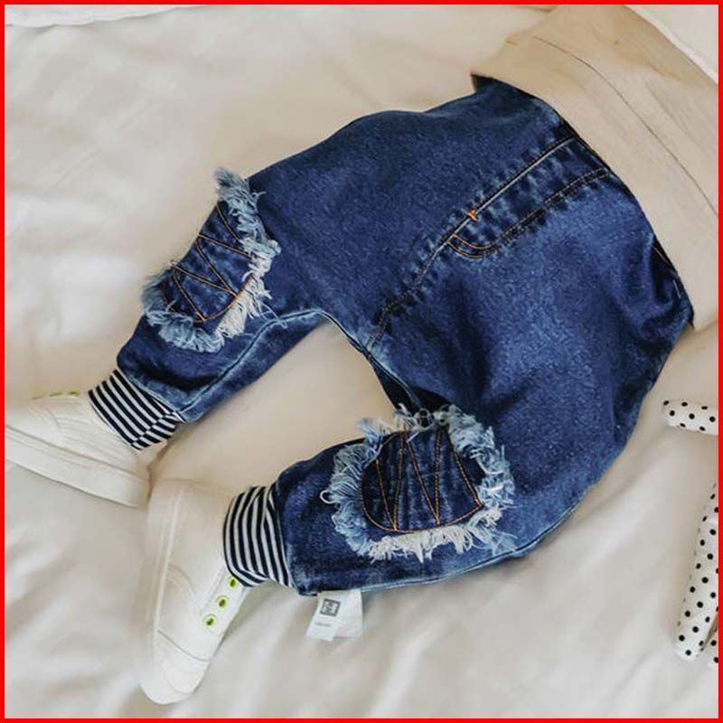 Baby hosen, Baby mädchen, frühling und herbst modelle, ausländischen stil, freundlicher baumwolle Jeans, jungen lässig stil: 2 / 3M