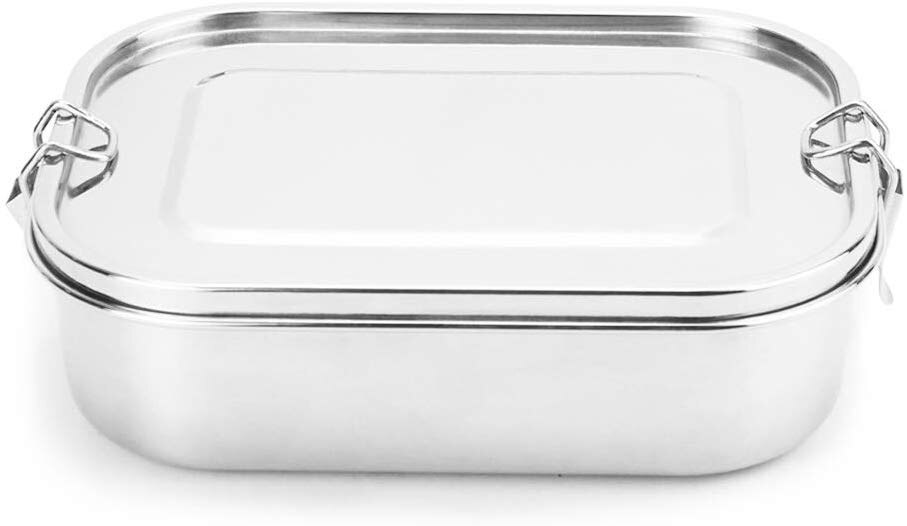 1.4L Stainless Steel Lunchbox With Removable Separator Food-Container Leak-Proof Lunch Box Reusable Meal Prep Container