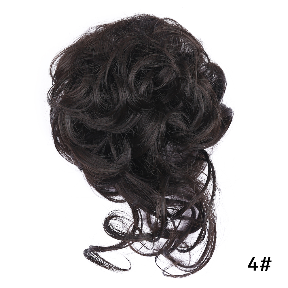 Messy Synthetic Hair Bun Scrunchy Donut Wavy Updo Elastic Scrunchie Hair Pieces Bridal Hairpiece Easy Bun Updos For Women Kids: Bug