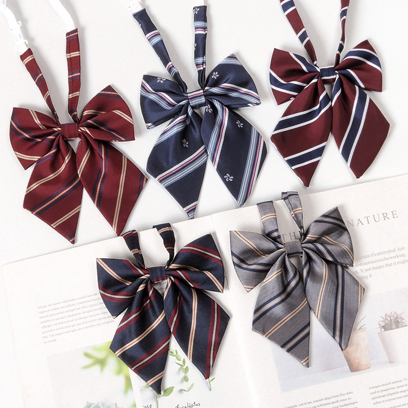 Pajarita a rayas de estilo japonés JK para niñas, uniforme escolar para niñas, Corbatas de mariposa coreanas para Cosplay