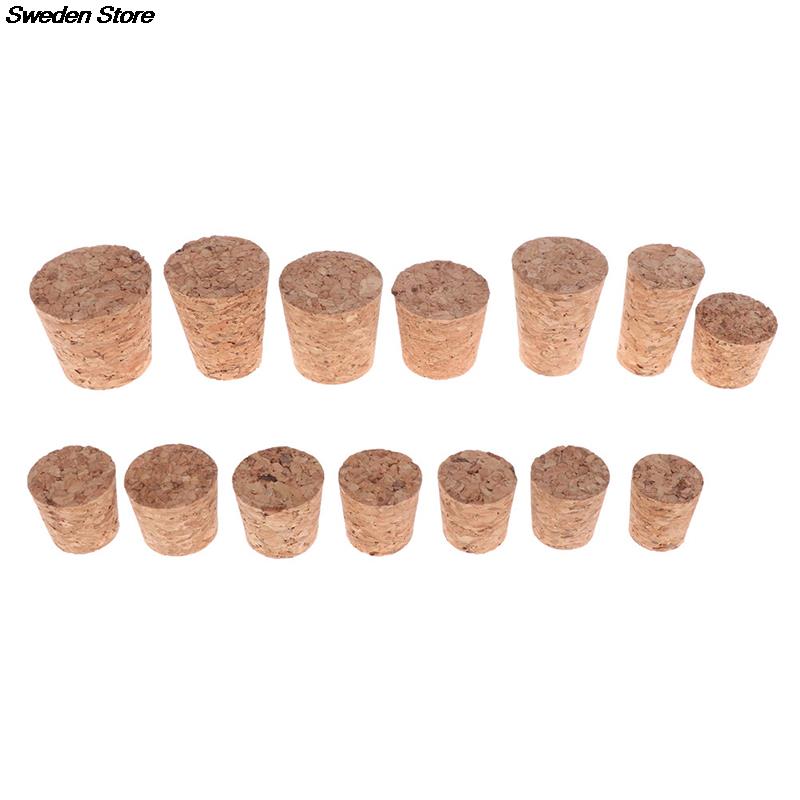 10pcs Wood Wine Glass Bottle Stopper Kettle Pudding Container Cork Cap Burette Buret Tube Lid