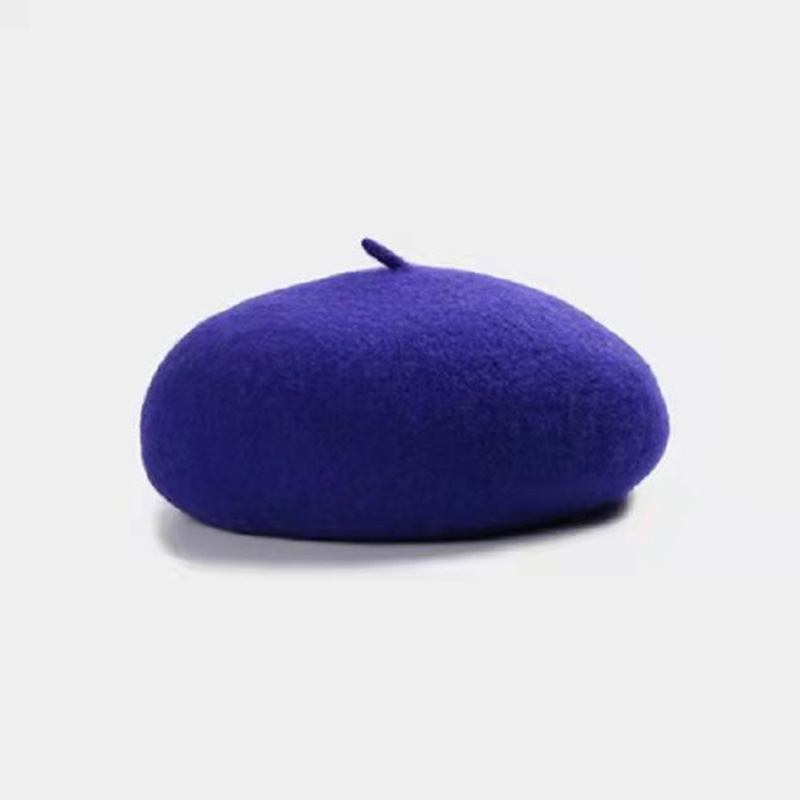 Cappelli da donna eleganti berretto da donna cachemire peloso morbido artista francese berretti berretto inverno donna elegante cappello da pittore di lana solido: Blu