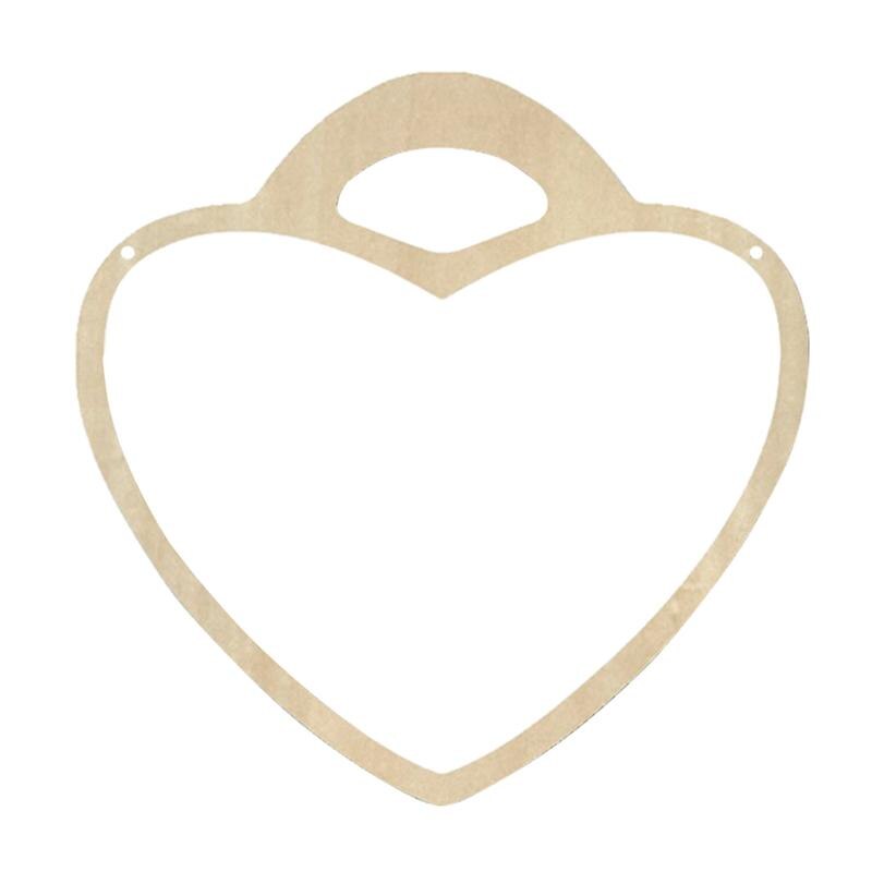 1pc Wall Mirror Wooden Frame Acrylic Heart-shaped Hanging Mirror for Bedroom Bathroom Living Room
