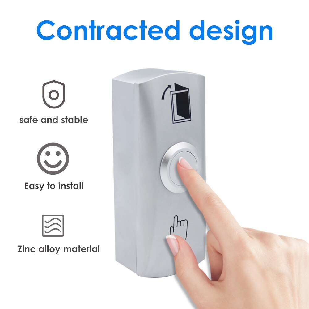 Zinc Alloy Push Exit Button Exit Switch NC/COM Exit Push Door Access Control Switch for Door Access Control System Z30NC