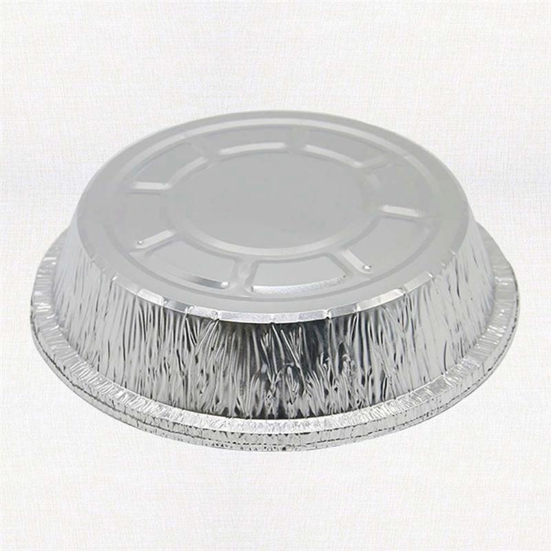 12/50 Pcs 9 Inch Wegwerp Bbq Lade Pie Pannen Voor Zelfgemaakte Taarten Taarten Tin Aluminiumfolie Ronde Folie Bowls1400ML (zonder Deksel)