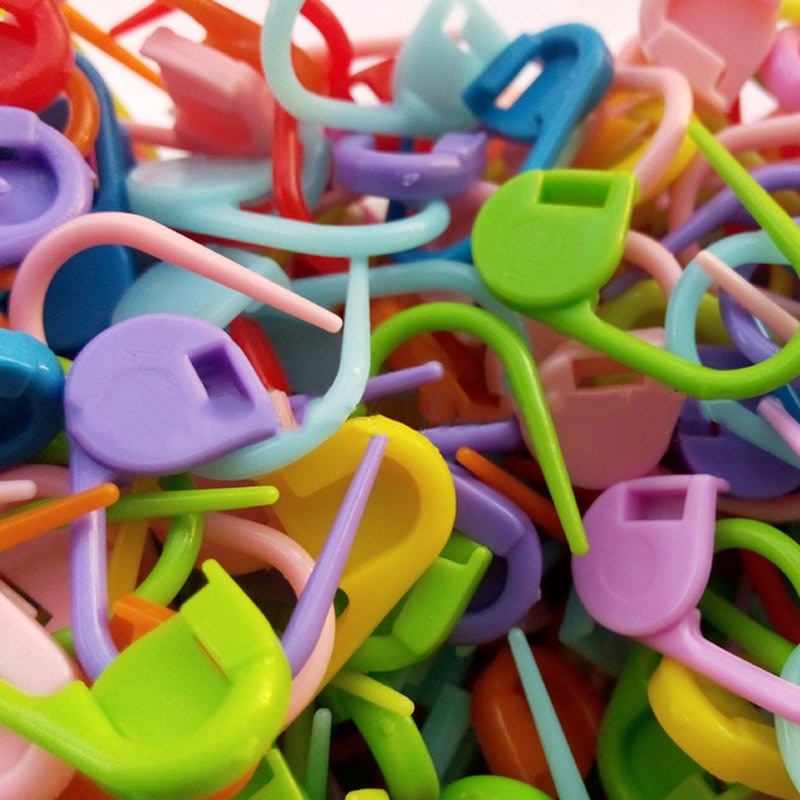 Simple Knitting Crochet Plastic Locking Stitch Colorful Needle Clip Sweater Knit Tool Mark Clasp DIY Crafts Sewing Supplies