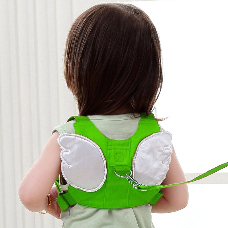 Correa de arnés para niños antipérdida con alas de Ángel, Asistente para caminar para bebés, harnais enfant, mochila con correa para bebés de 8 a 20 meses: Green
