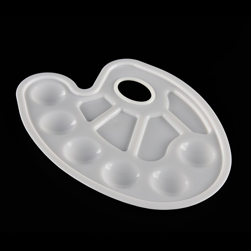 1PC Art Paint Plastic Drawing Tray Color Palette For Oil Watercolour White Painting Pallet 10 Wells with Thumb Hole