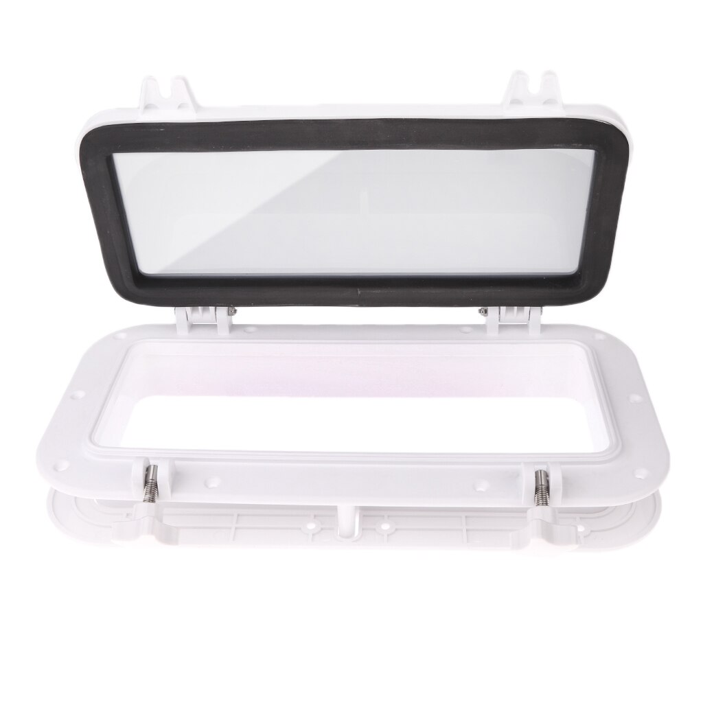 1Pcs Rectangular Porthole Window with ABS Plastic &amp; White Glass - Easy Assembly and Disassembly