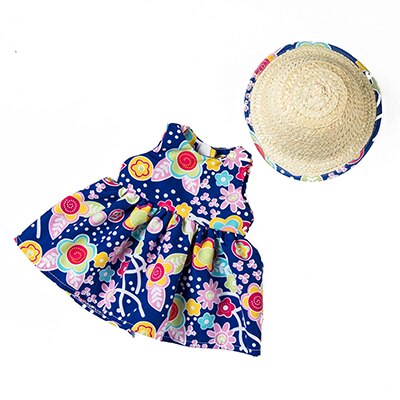 Chapeau de paille chaude + robe adaptée pour vêtements de poupée fille américaine poupée de 18 pouces, de fille de noël (seulement vendre des vêtements): 5